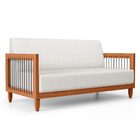 Sofá Varanda Samoa Madeira Maciça 02 Lugares Com Cordas Náuti