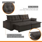 Sofá Veludo 3 Lugares Retrátil E Reclinável 220cm Malibu Graf