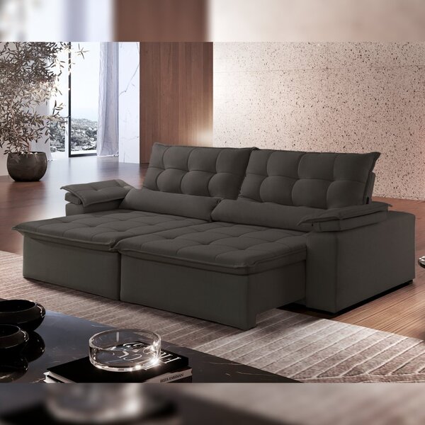 Sofá Veludo 3 Lugares Retrátil E Reclinável 220cm Malibu Graf