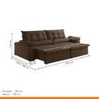 Sofá Veludo 3 Lugares Retrátil E Reclinável 220cm Malibu Marr