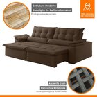 Sofá Veludo 3 Lugares Retrátil E Reclinável 220cm Malibu Marr