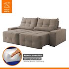 Sofá Veludo 5 Lugares Retrátil E Reclinável 290cm Bauhaus Bege