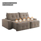 Sofá Veludo 5 Lugares Retrátil E Reclinável 290cm Bauhaus Bege