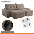 Sofá Veludo 5 Lugares Retrátil E Reclinável 290cm Bauhaus Bege