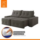 Sofá Veludo 5 Lugares Retrátil E Reclinável 290cm Bauhaus Gra