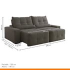 Sofá Veludo 5 Lugares Retrátil E Reclinável 290cm Bauhaus Gra