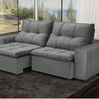 Sofá Veneza 2,50m Retrátil E Reclinável 4 Lugares Grafite Olm