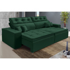 Sofá Veneza Retratil E Reclinavel 2,02 Mts Suede Verde Caroli
