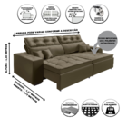 Sofá Veneza Retratil E Reclinavel 2,52 Mts Suede Capuccino Ca