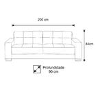 Sofá Ventura 200cm 3 Lugares Suede Vermelho - D'monegatto