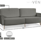 Sofá Vênus 180 Cm Linho Cinza
