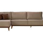 Sofá Versalhes Com Chaise 280cm Com Detalhes Em Courino Bege