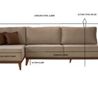 Sofá Versalhes Com Chaise 280cm Com Detalhes Em Courino Bege