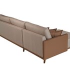 Sofá Versalhes Com Chaise 320cm Com Detalhes Em Courino Bege