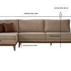 Sofá Versalhes Com Chaise 320cm Com Detalhes Em Courino Bege