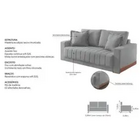 Sofá Vicam Buzios Com Almofadas Soltas 3 Lugares Tecido Linho