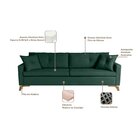 Sofá Viena 2,10m Tecido Veludo Pés Mel Verde