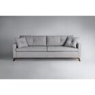 Sofá Viena 2,30m Tecido Linho Pés Imbuia Cinza