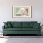 Sofá Viena 2,50m Tecido Veludo Pés Imbuia Verde