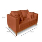 Sofá Viena 2 Lugares Linho 14 0 Cm Beny Terra Cota