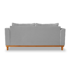 Sofá Viena 3 Lugares Com Base De Madeira Linho Cinza - Madeir