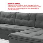 Sofá Viena 3 Lugares Com Chaise E Canto Suede Premium Cinza