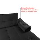 Sofá Viena 3 Lugares Com Chaise E Canto Suede Premium Preto