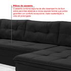 Sofá Viena 3 Lugares Com Chaise E Canto Suede Premium Preto