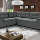 Sofá Viena Canto Suede  Fixo Pés  Madeira Premium Império Cin