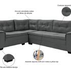 Sofá Viena Canto Suede  Fixo Pés  Madeira Premium Império Cin