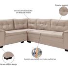 Sofá Viena Canto Suede  Fixo Pés Madeira Premium Império Areia