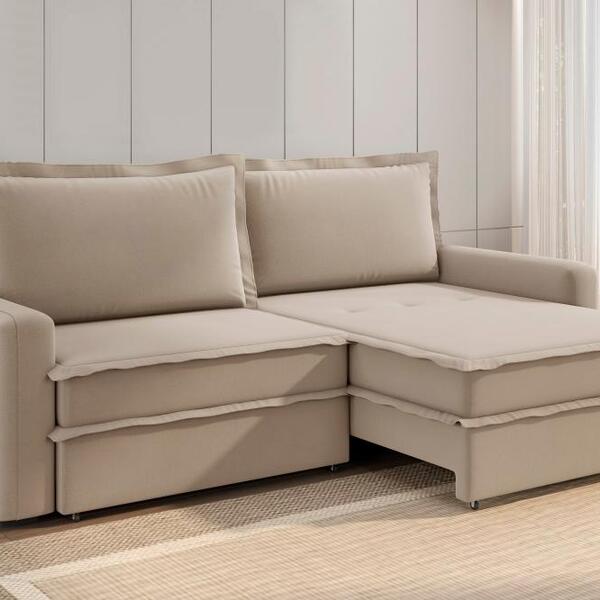 Sofá Vira Cama Veronica 2,10m Retrátil/reclinável Bipartido S