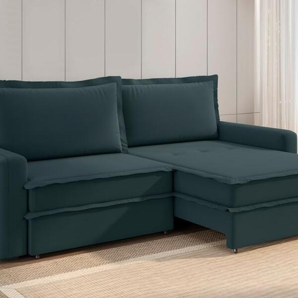 Sofá Vira Cama Veronica 2,10m Retrátil/reclinável Bipartido S