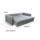 Sofá Vitória 2,24m Sem Caixa, Retrátil E Reclinável Cinza