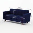 Sofá Vitrola 3 Lugares Suede  Azul