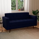 Sofá Vitrola 3 Lugares Suede  Azul