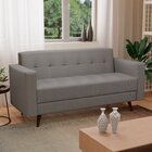 Sofá Vitrola 3 Lugares Suede  Cinza