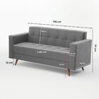 Sofá Vitrola 3 Lugares Suede  Cinza