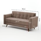 Sofá Vitrola 3 Lugares Suede  Tabaco