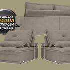 Sofá Vogue 2,00m Retrátil E Reclinável Velosuede Bege - Netso