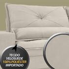 Sofá Vogue 2,60m Retrátil E Reclinável Velosuede Areia - Nets