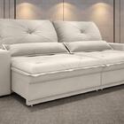 Sofá Vogue 2,60m Retrátil E Reclinável Velosuede Areia - Nets