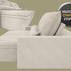 Sofá Vogue 2,60m Retrátil E Reclinável Velosuede Areia - Nets