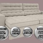 Sofá Vulcano 2,30m Assento Retrátil E Reclinável Velosuede Ar