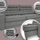 Sofá Vulcano 2,30m Assento Retrátil E Reclinável Velosuede Gr