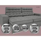 Sofá Vulcano 2,30m Assento Retrátil E Reclinável Velosuede Gr