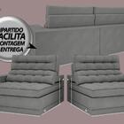 Sofá Vulcano 2,30m Assento Retrátil E Reclinável Velosuede Gr