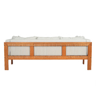 Sofá Yumi de Madeira Marrom 73x206x79cm 3 lugares Naterial