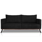 Sofá Zeki 2 Lugares 160 Cm Linho Boucle Preto