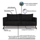 Sofá Zeki 2 Lugares 180 Cm Linho Boucle Preto
